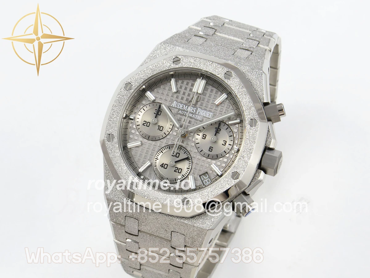 Audemars Piguet Royal Oak Chrono 26240 Frosted SS APSF Gray/Black Dial on Bracelet SA4401 V2 (Free Sprung) - Image 3