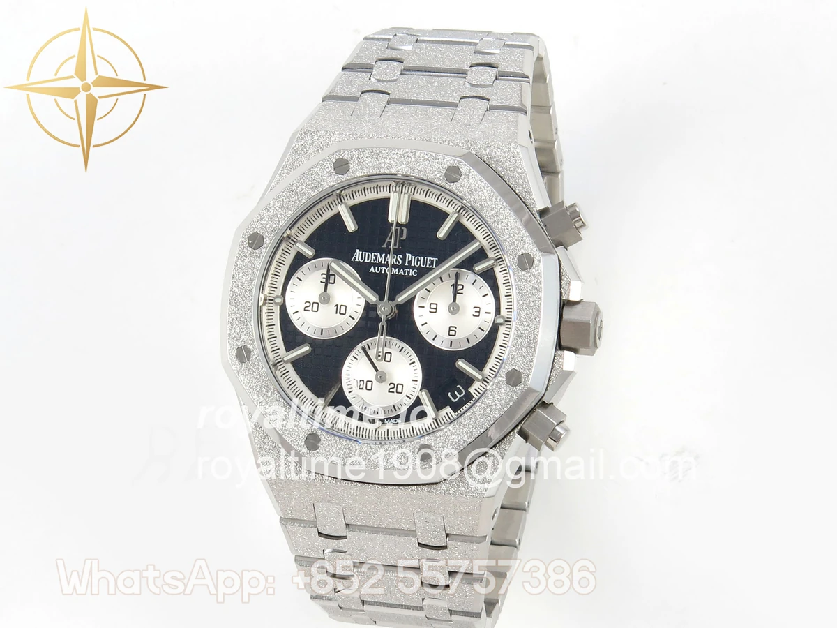 Audemars Piguet Royal Oak Chrono 26240 Frosted SS DDF Black/White Dial on SS Bracelet DD4401 - Image 3