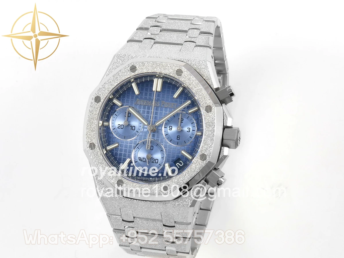 Audemars Piguet Royal Oak Chrono 26240 Frosted SS DDF Ice Blue Dial on Bracelet DD4401 (SW Dial) - Image 3