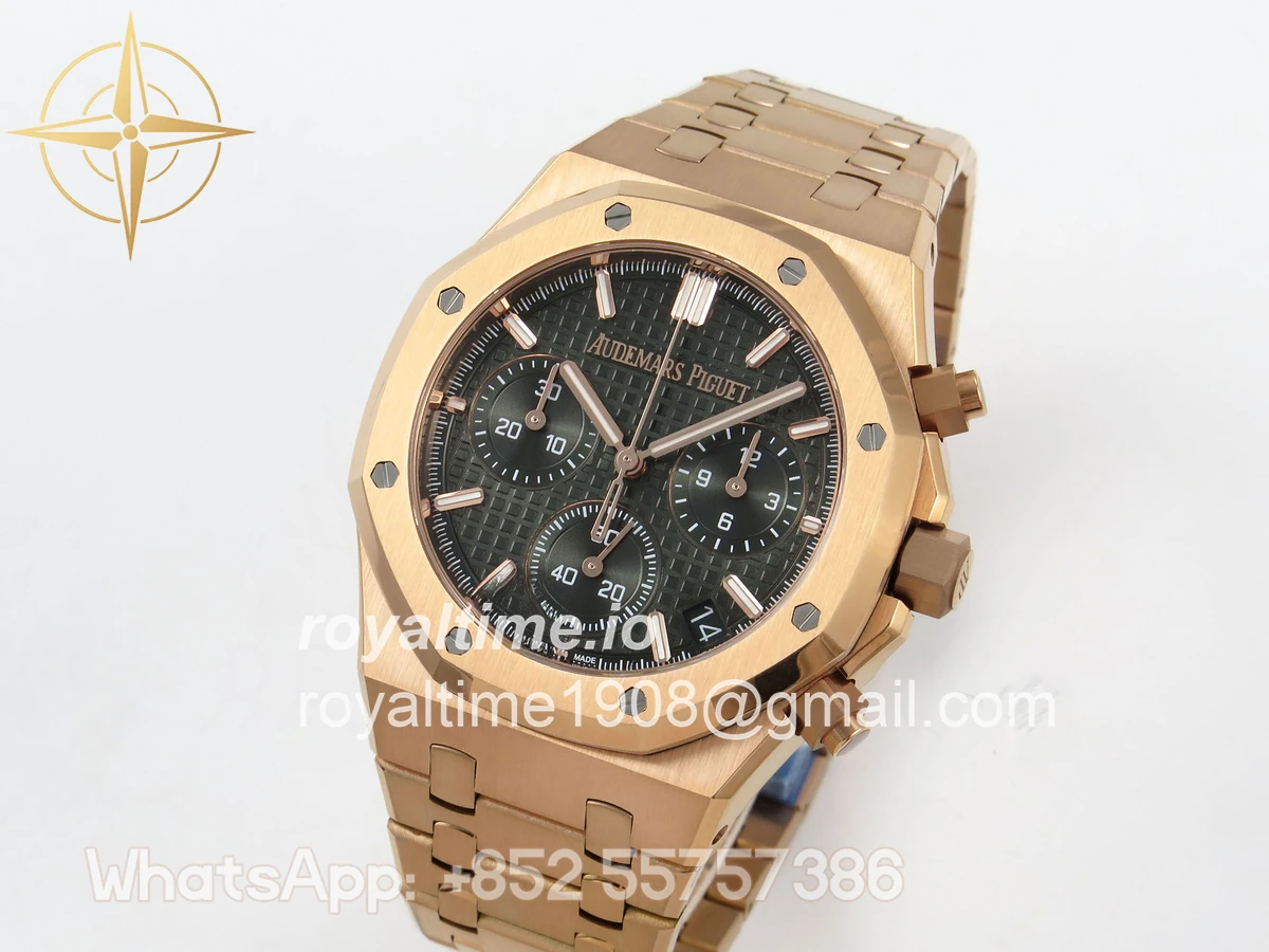 Audemars Piguet Royal Oak Chrono 26240 RG APSF Green Dial on RG Bracelet SA4401 - Image 3