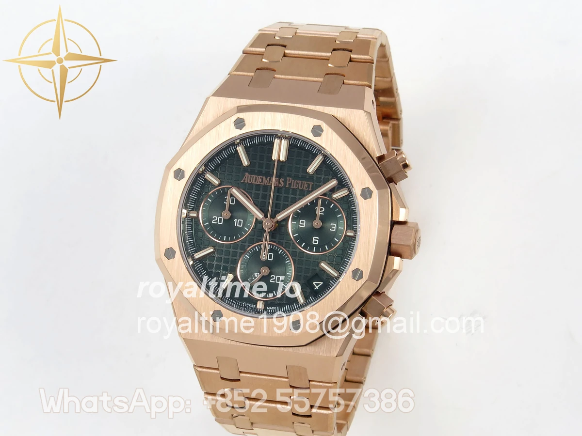 Audemars Piguet Royal Oak Chrono 26240 RG DDF Green Dial on RG Bracelet DD4401 Gain Weight (SW Dial) - Image 3