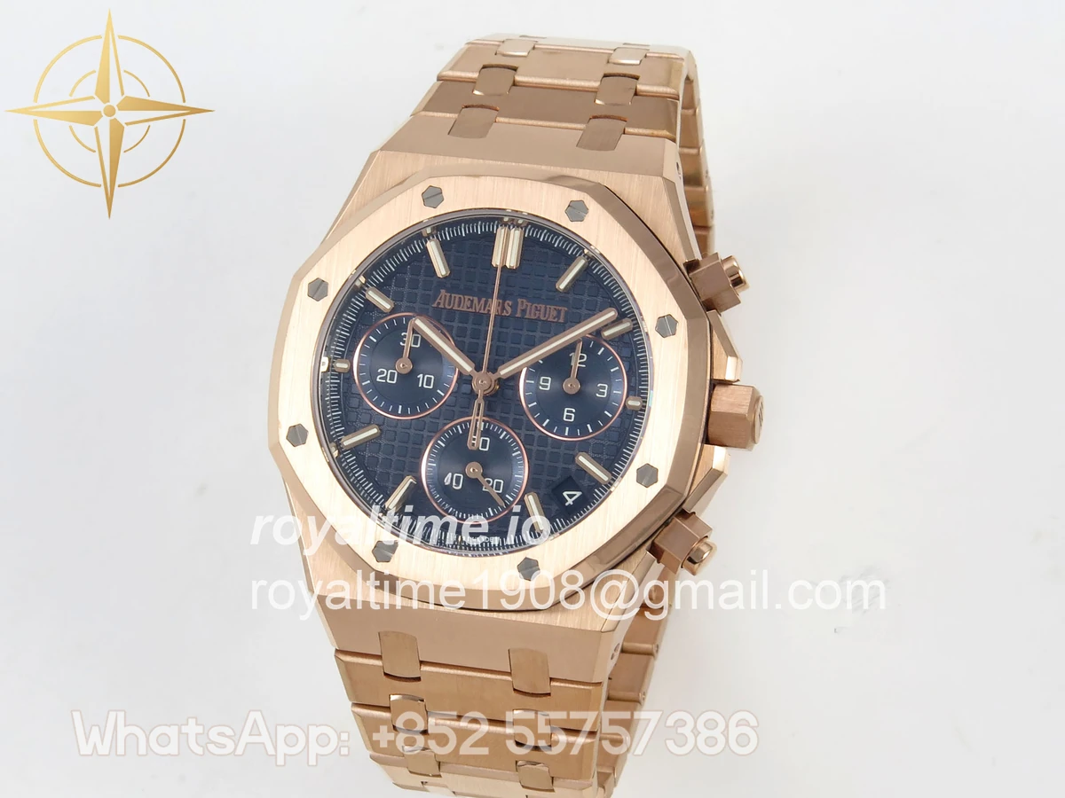 Audemars Piguet Royal Oak Chrono 26240 RG DDF Blue Dial on RG Bracelet DD4401 Gain Weight (SW Dial) - Image 3