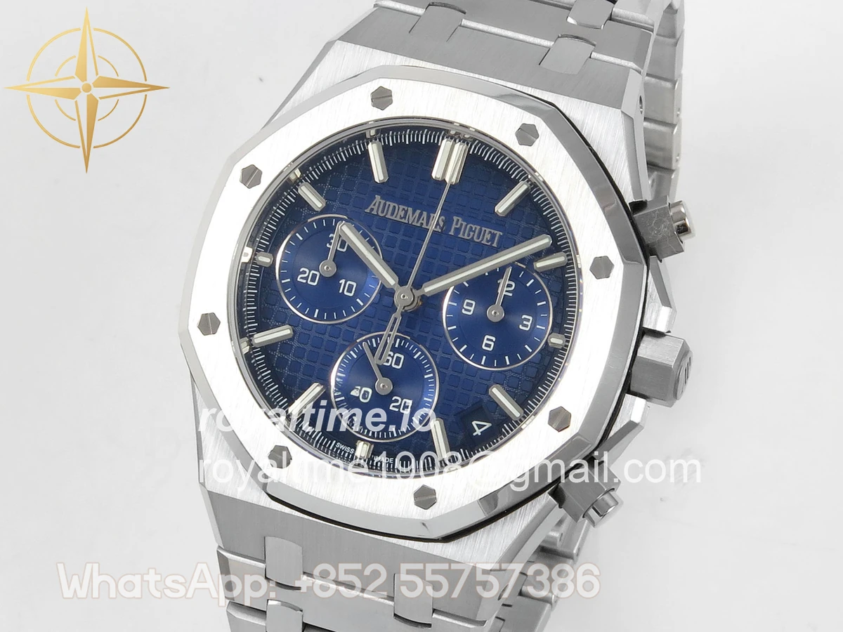 Audemars Piguet Royal Oak Chrono 26240 RG DDF Blue Dial on SS Bracelet DD4401 Gain Weight (SW Dial) - Image 3