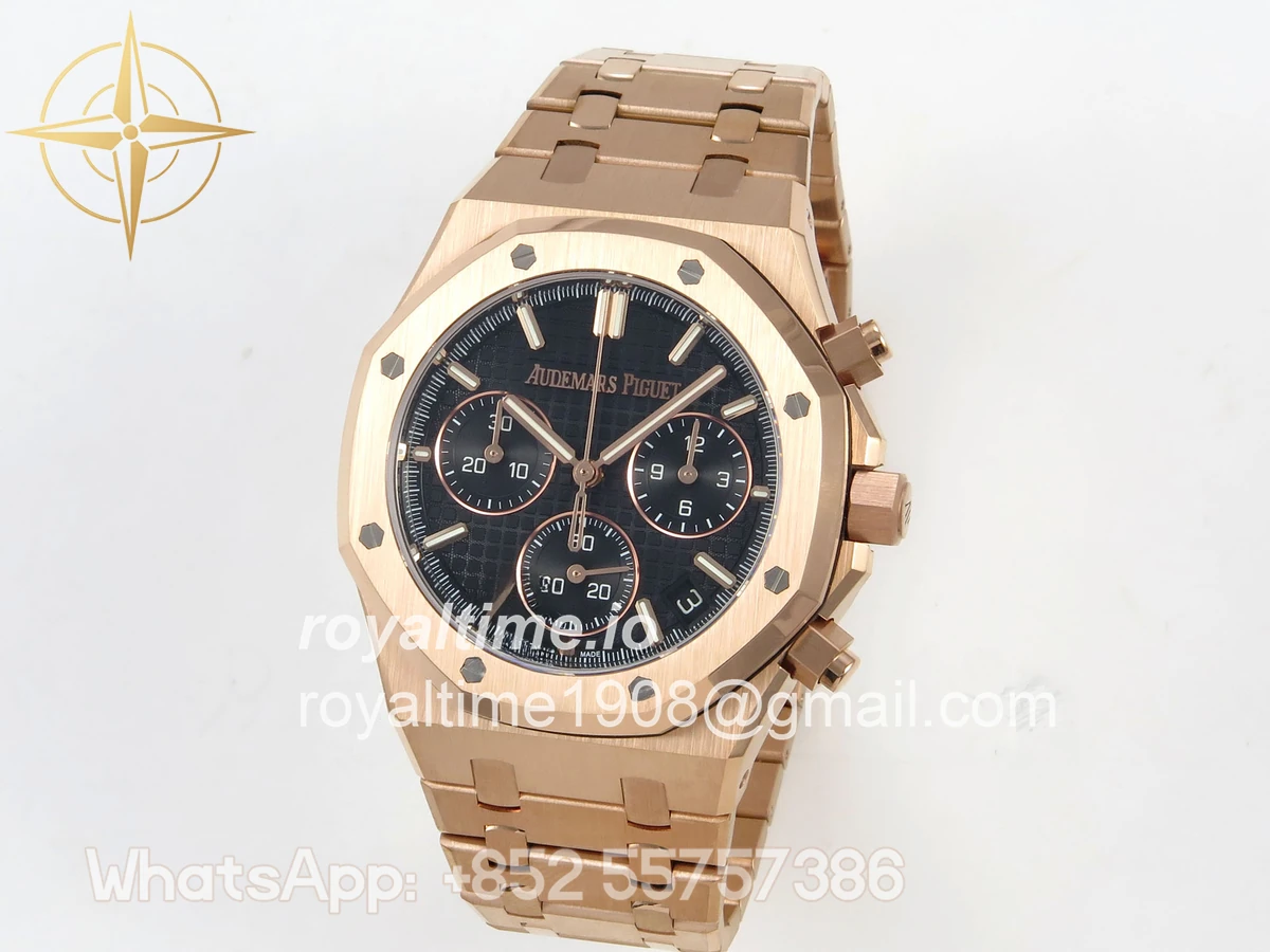 Audemars Piguet Royal Oak Chrono 26240 RG DDF Black Dial on RG Bracelet DD4401 Gain Weight (SW Dial) - Image 3
