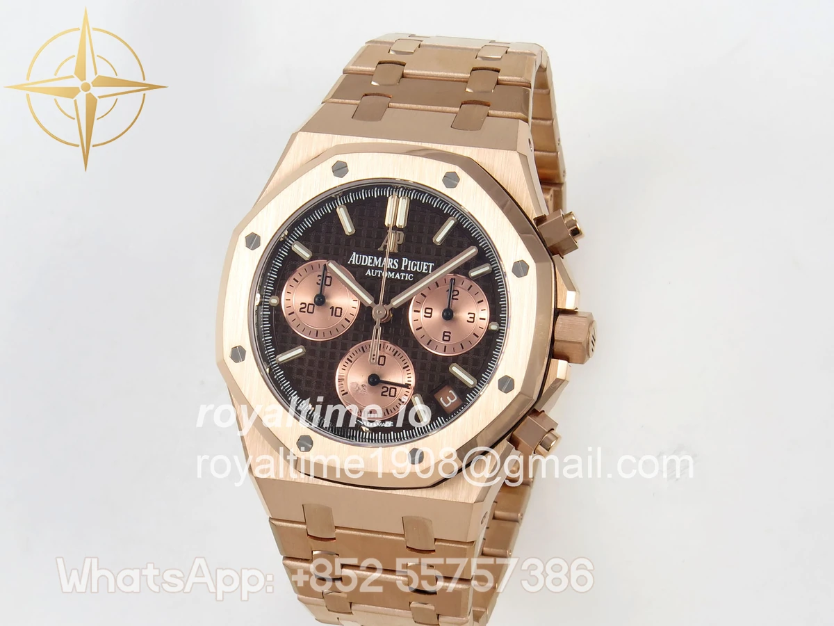 Audemars Piguet Royal Oak Chrono 26240 RG DDF Brown/RG Dial on RG Bracelet DD4401 Gain Weight (SW Dial) - Image 3