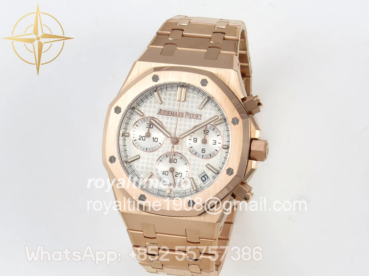 Audemars Piguet Royal Oak Chrono 26240 RG DDF Silver Dial on RG Bracelet DD4401 Gain Weight (SW Dial) - Image 3