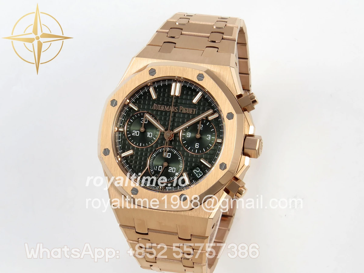 Audemars Piguet Royal Oak Chrono 26240 RG DDSF Green Dial on RG Bracelet DD4401 - Image 3