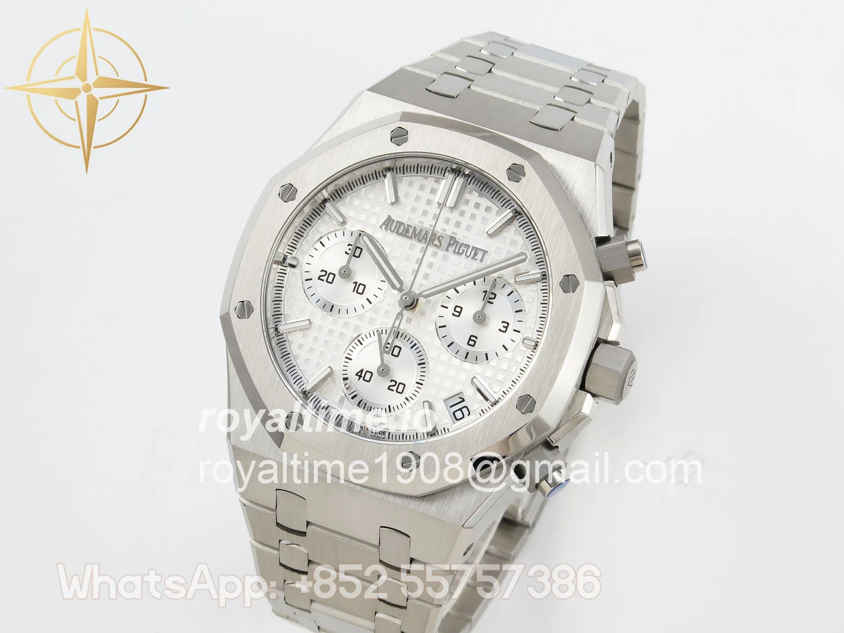 Audemars Piguet Royal Oak Chrono 26240 SS APSF Silver Dial on SS Bracelet SA4401 V2 (Free Sprung) - Image 3