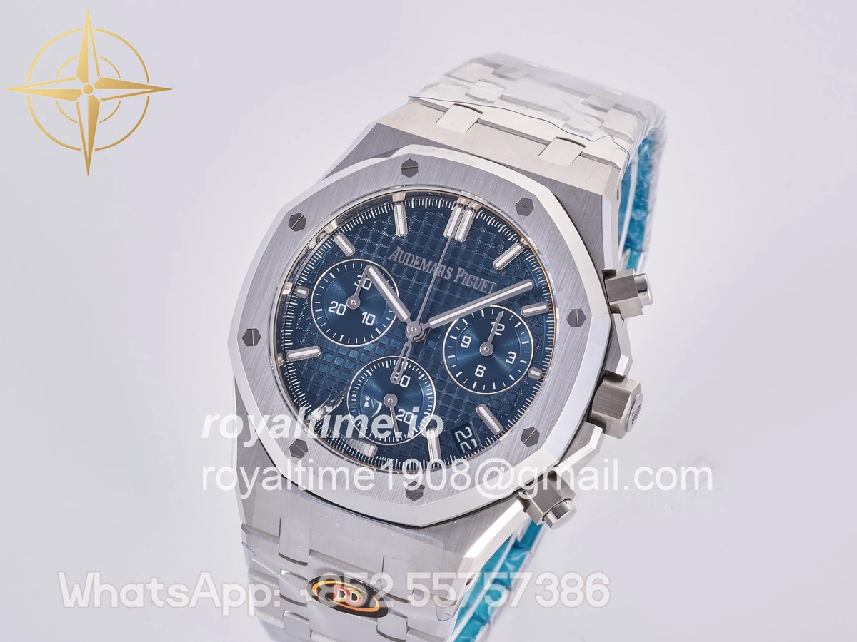 Audemars Piguet Royal Oak Chrono 26240 SS DDF Blue Dial on SS Bracelet DD4401 (50th Anniversary) - Image 3
