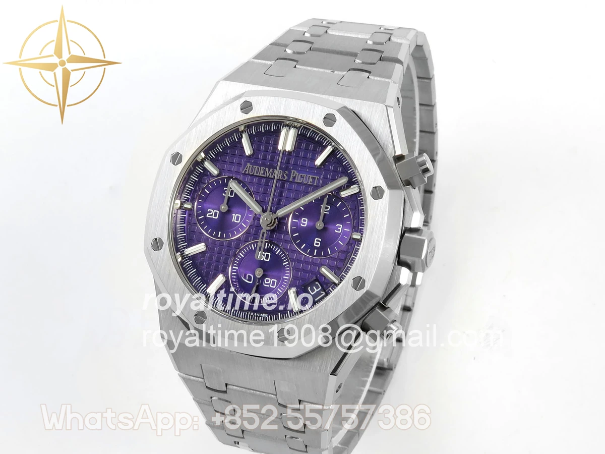 Audemars Piguet Royal Oak Chrono 26240 SS DDSF Purple Dial on SS Bracelet DD4401 - Image 3