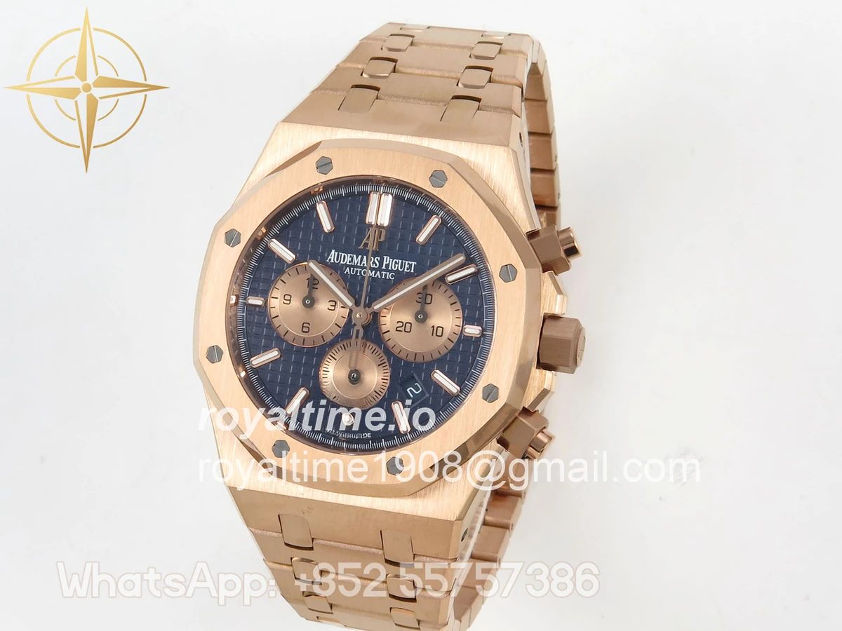 Audemars Piguet Royal Oak Chrono 26331 RG APSF Blue/RG Dial on RG Bracelet A2385 - Image 3