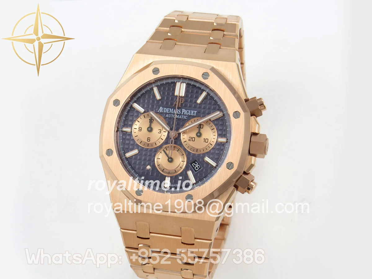 Audemars Piguet Royal Oak Chrono 26331 RG APWF Blue/RG Dial on RG Bracelet A2385 - Image 3
