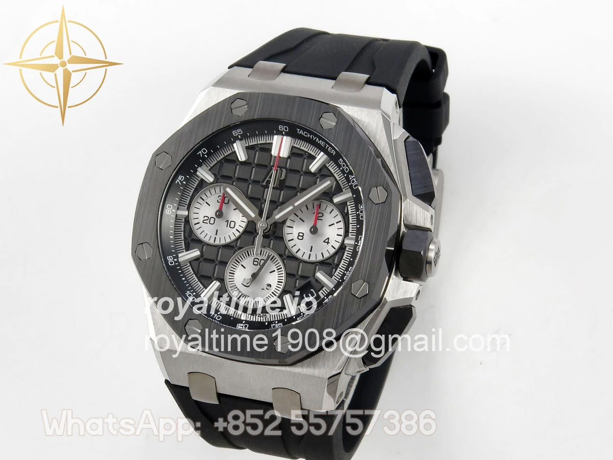 Audemars Piguet Royal Oak Offshore 43mm 26420 Ceramic Bezel SS DDF Black Dial On Black Rubber Strap DD4401 - Image 3