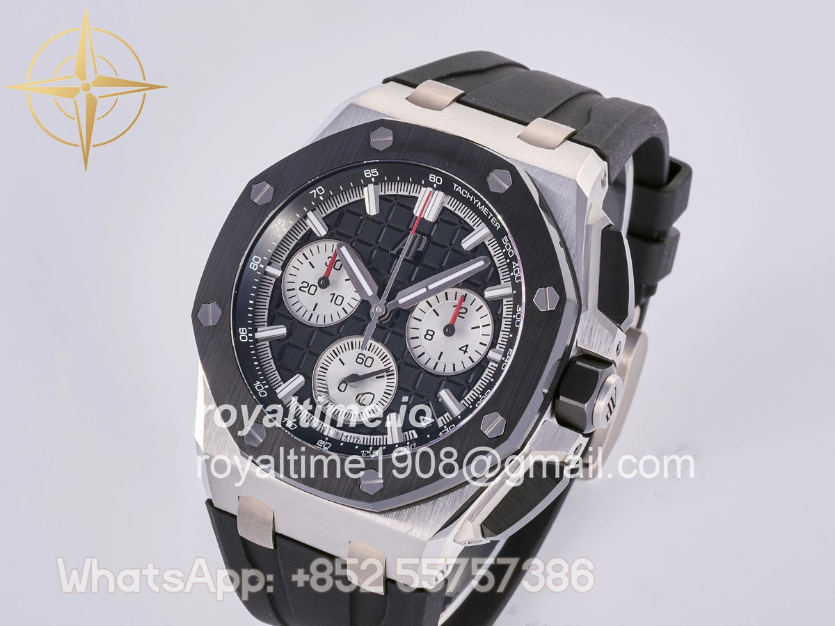 Audemars Piguet Royal Oak Offshore 43mm 26420so SS DDF Black/White Dial on Black Rubber Strap DD4401 - Image 3