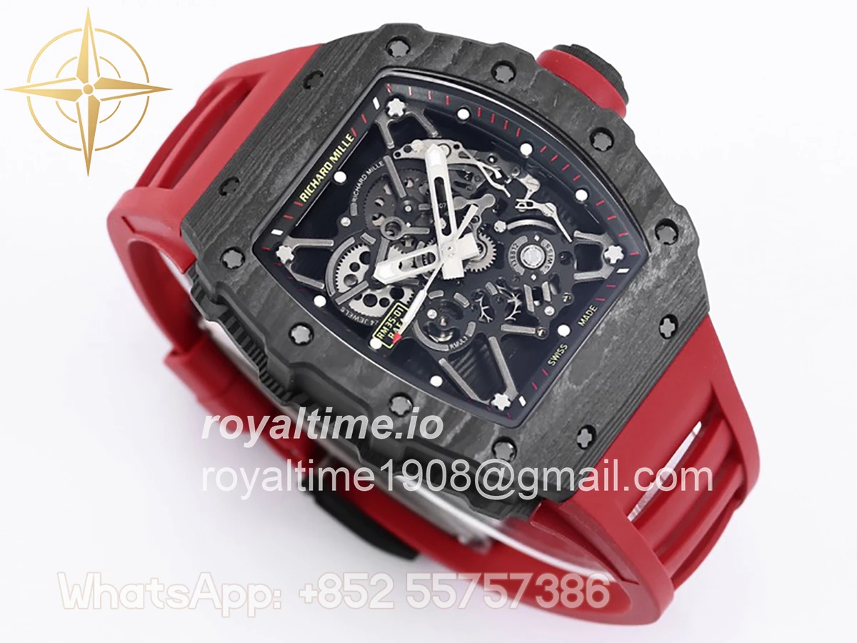Richard Mille RM 035-01 Rafael Nadal NTPT Carbon on Red Rubber Strap - Image 4