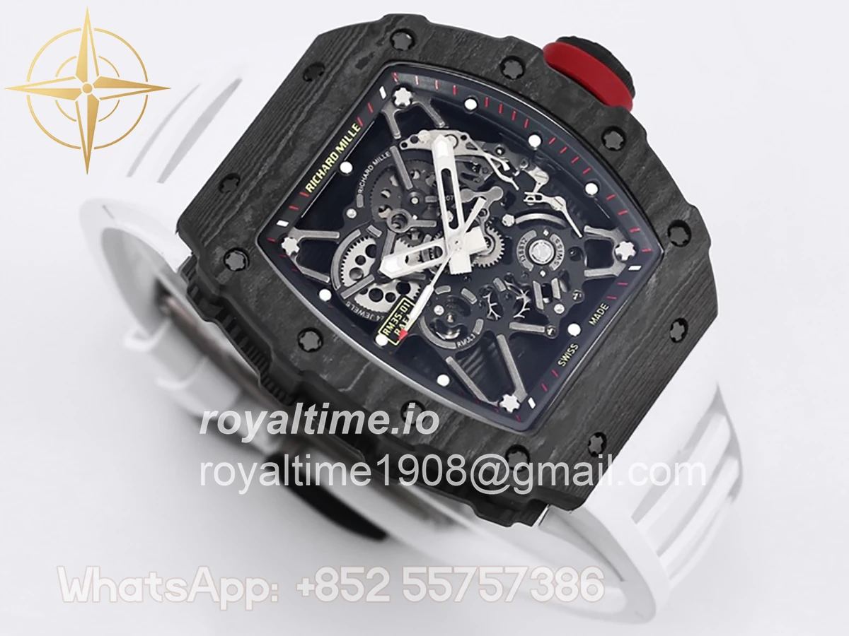 Richard Mille RM 035-01 Rafael Nadal NTPT Carbon White Rubber Strap - Image 4