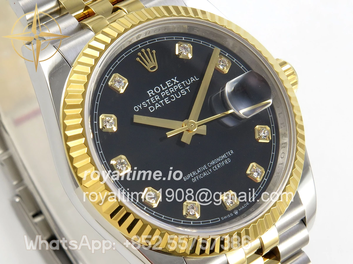 Rolex DateJust 36 126233 QF Black DIamonds Dial on Jubilee Bracelet QF3235 - Image 4