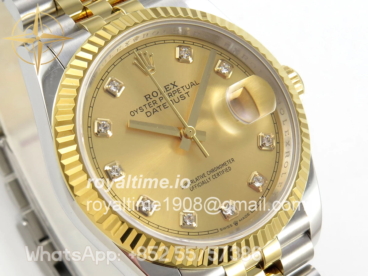 Rolex DateJust 36 126233 QF YG DIamonds Dial on Jubilee Bracelet QF3235 - Image 4
