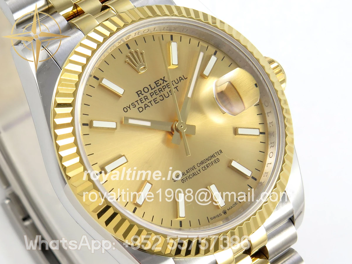 Rolex DateJust 36 126233 QF YG Stick Dial on Jubilee Bracelet QF3235 - Image 4
