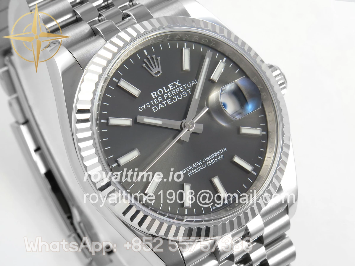 Rolex DateJust 36 126234 Clean Plus 904L Steel Gray Stick Dial on Jubilee Bracelet DD3235 - Image 4