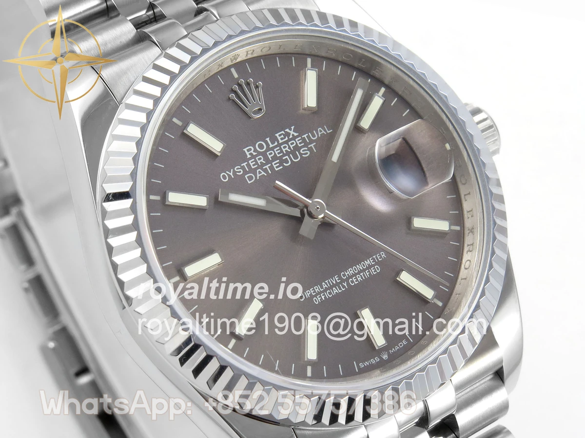 Rolex DateJust 36 126234 QF Gray Stick Dial on Jubilee Bracelet QF3235 - Image 4