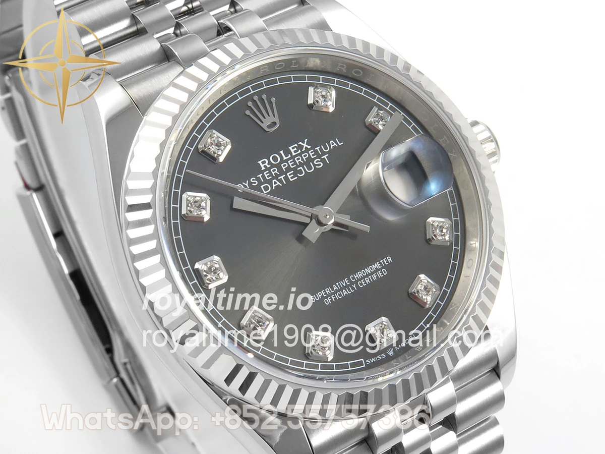 Rolex DateJust 36 126334 904L SS Clean Plus Gray Diamonds Dial on Jubilee Bracelet DD3235 - Image 4