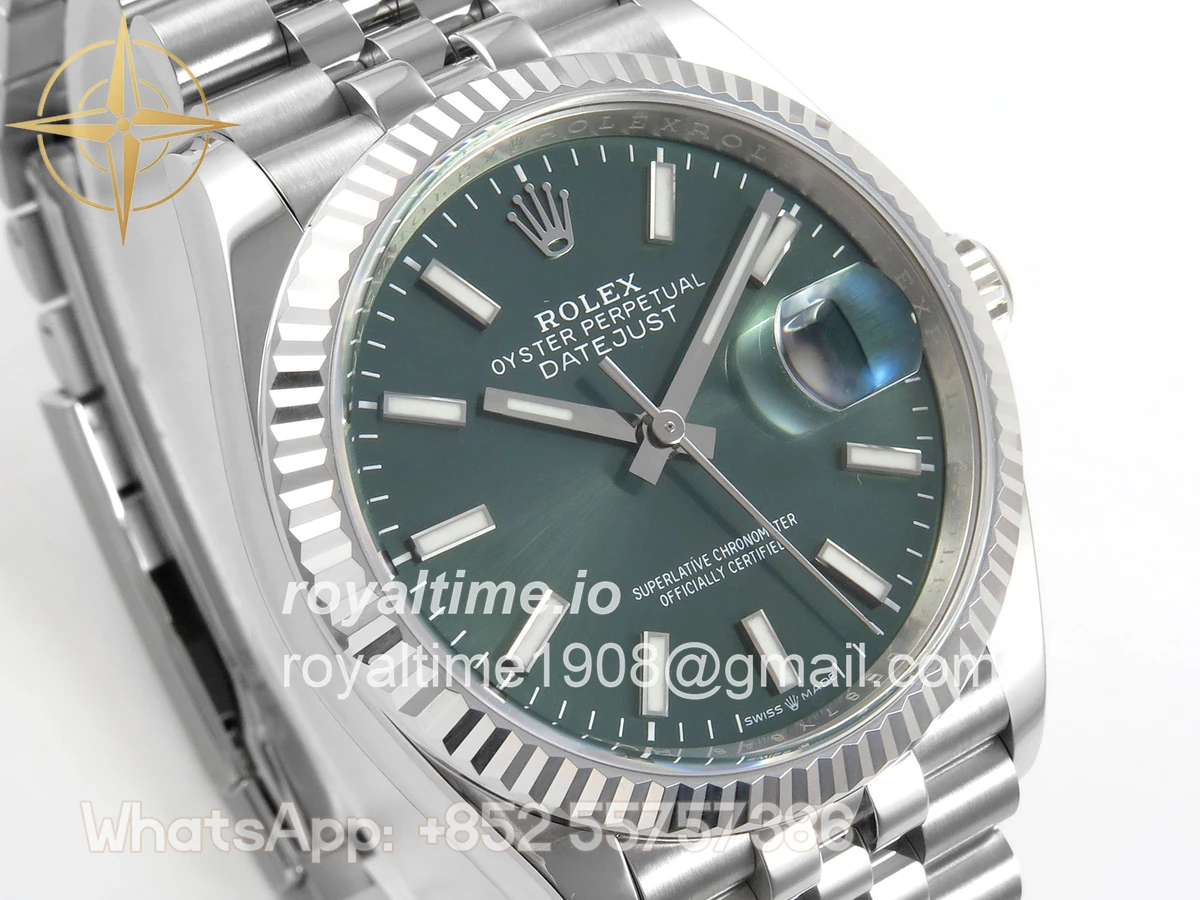 Rolex DateJust 36 126334 904L SS Clean Plus Green Dial on Jubilee Bracelet DD3235 - Image 4