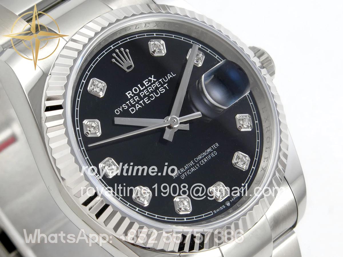 Rolex DateJust 36 SS 126234 ARF Black Diamonds Dial on Oyster Bracelet DD3235 - Image 4