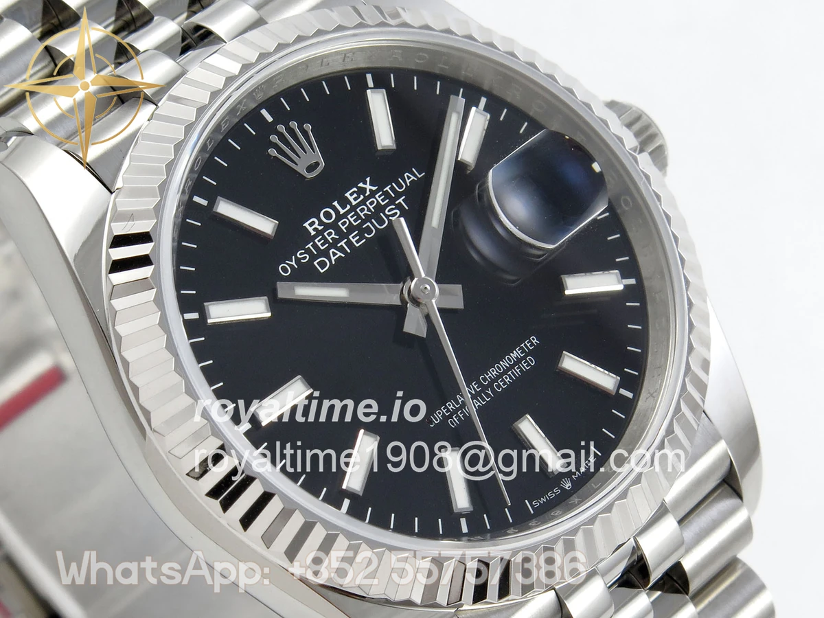 Rolex DateJust 36 SS 126234 ARF Black Stick Dial on Jubilee Bracelet DD3235 - Image 4