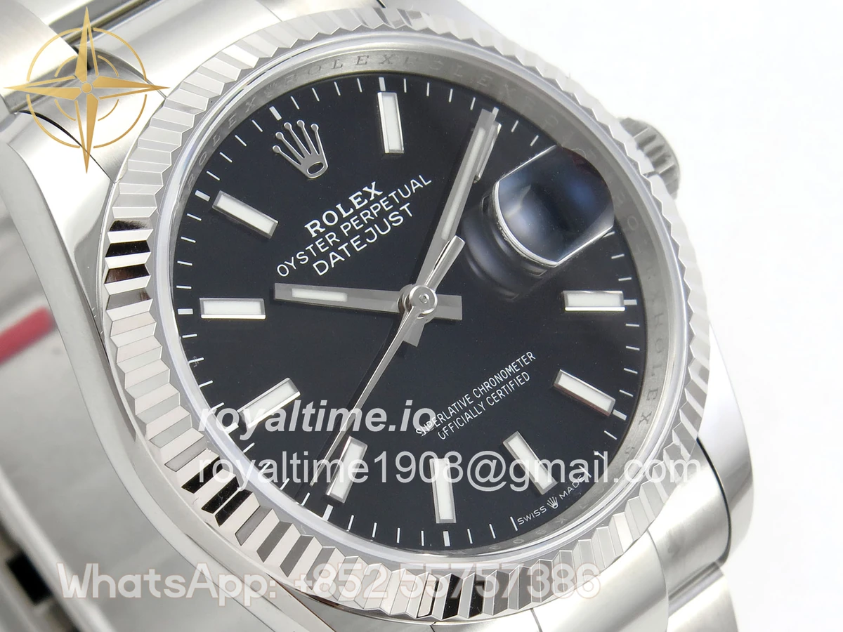 Rolex DateJust 36 SS 126234 ARF Black Stick Dial on Oyster Bracelet DD3235 - Image 4