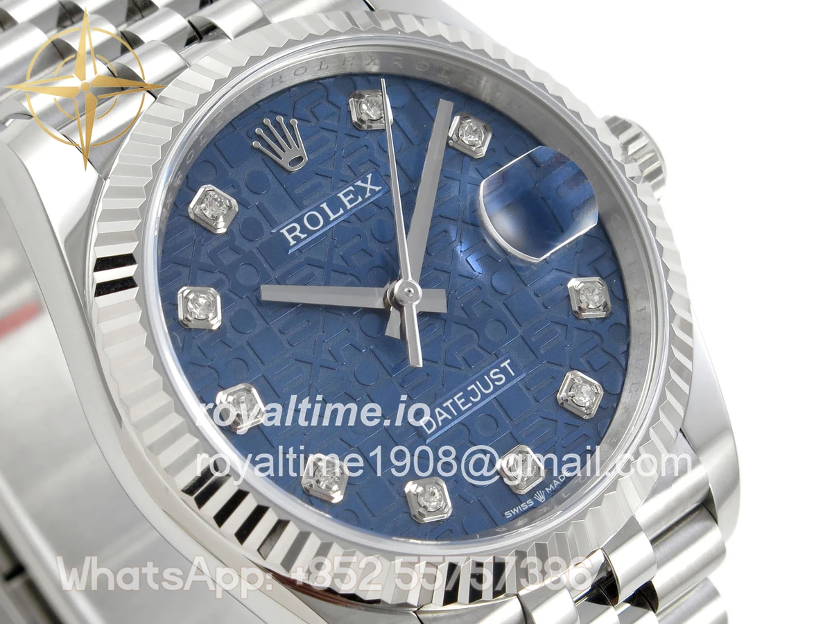Rolex DateJust 36 SS 126234 ARF Blue Computer Diamonds Dial on Jubilee Bracelet DD3235 - Image 4