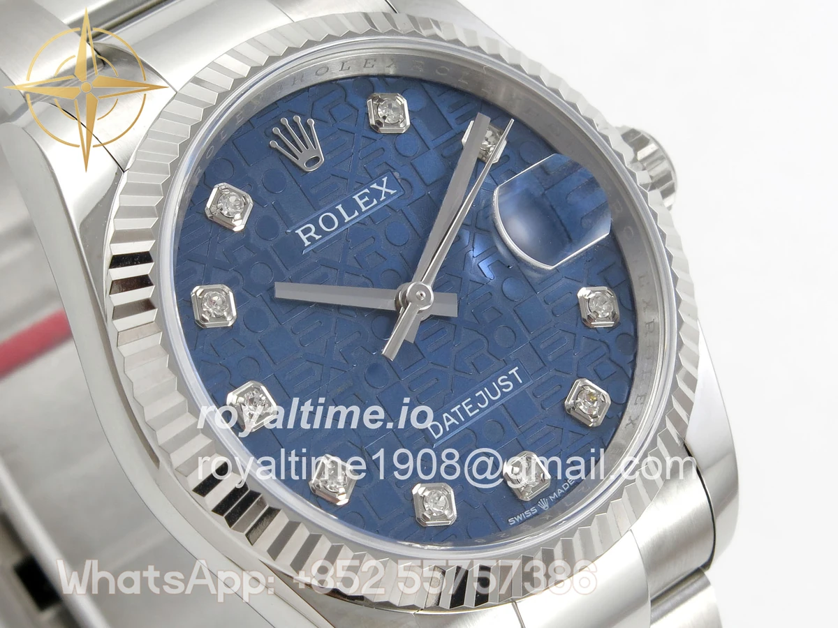 Rolex DateJust 36 SS 126234 ARF Blue Computer Diamonds Dial on Oyster Bracelet DD3235 - Image 4