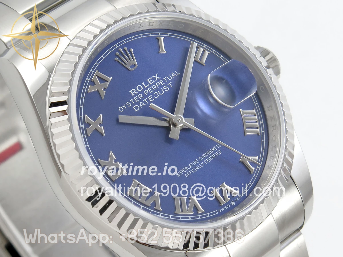 Rolex DateJust 36 SS 126234 ARF Blue Diamond Roman Dial on Oyster Bracelet DD3235 - Image 4