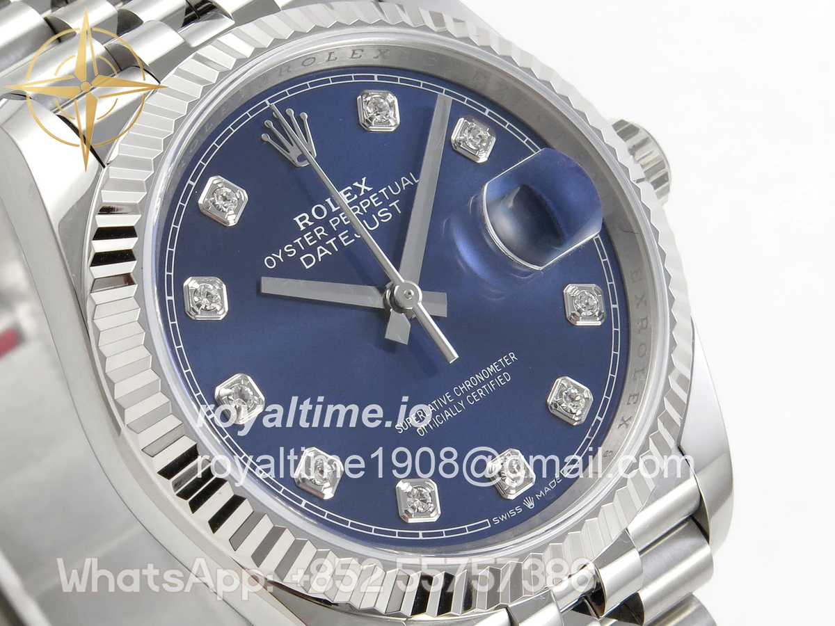 Rolex DateJust 36 SS 126234 ARF Blue Diamonds Dial on Jubilee Bracelet DD3235 - Image 4