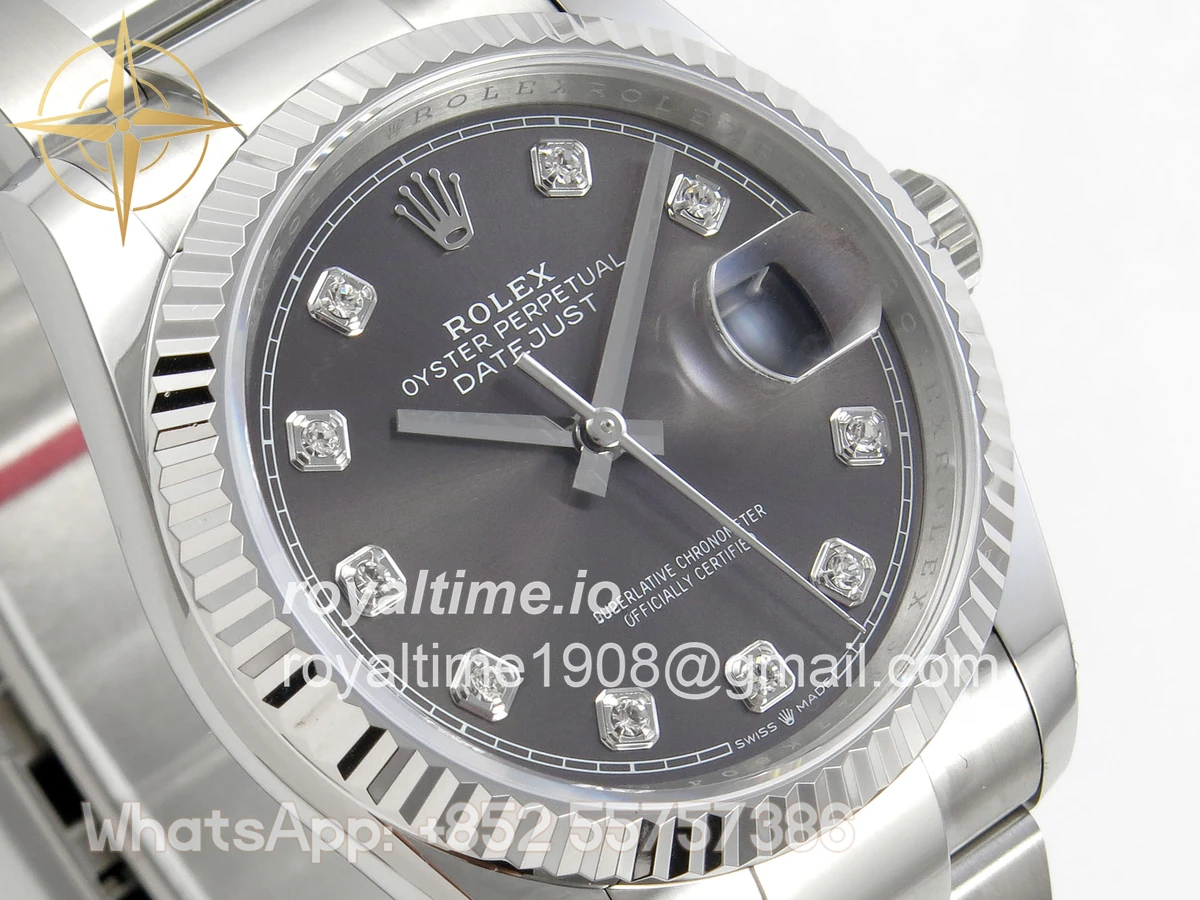 Rolex DateJust 36 SS 126234 ARF Gray Diamonds Dial on Oyster Bracelet DD3235 - Image 4