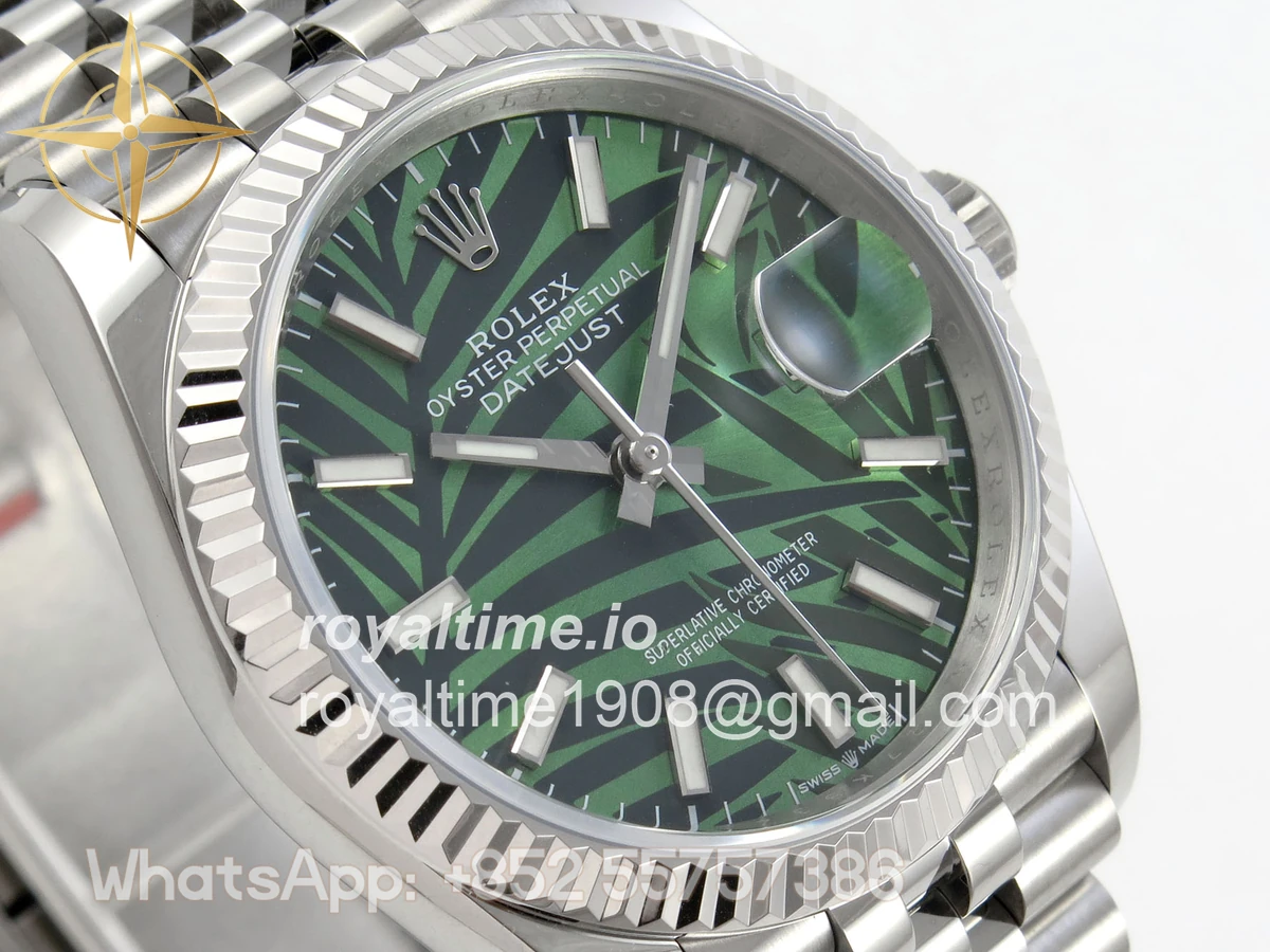 Rolex DateJust 36 SS 126234 ARF Green Leaves Stick Dial on Jubilee Bracelet DD3235 - Image 4