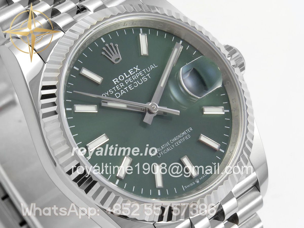 Rolex DateJust 36 SS 126234 ARF Green Stick Dial on Jubilee Bracelet DD3235 - Image 4