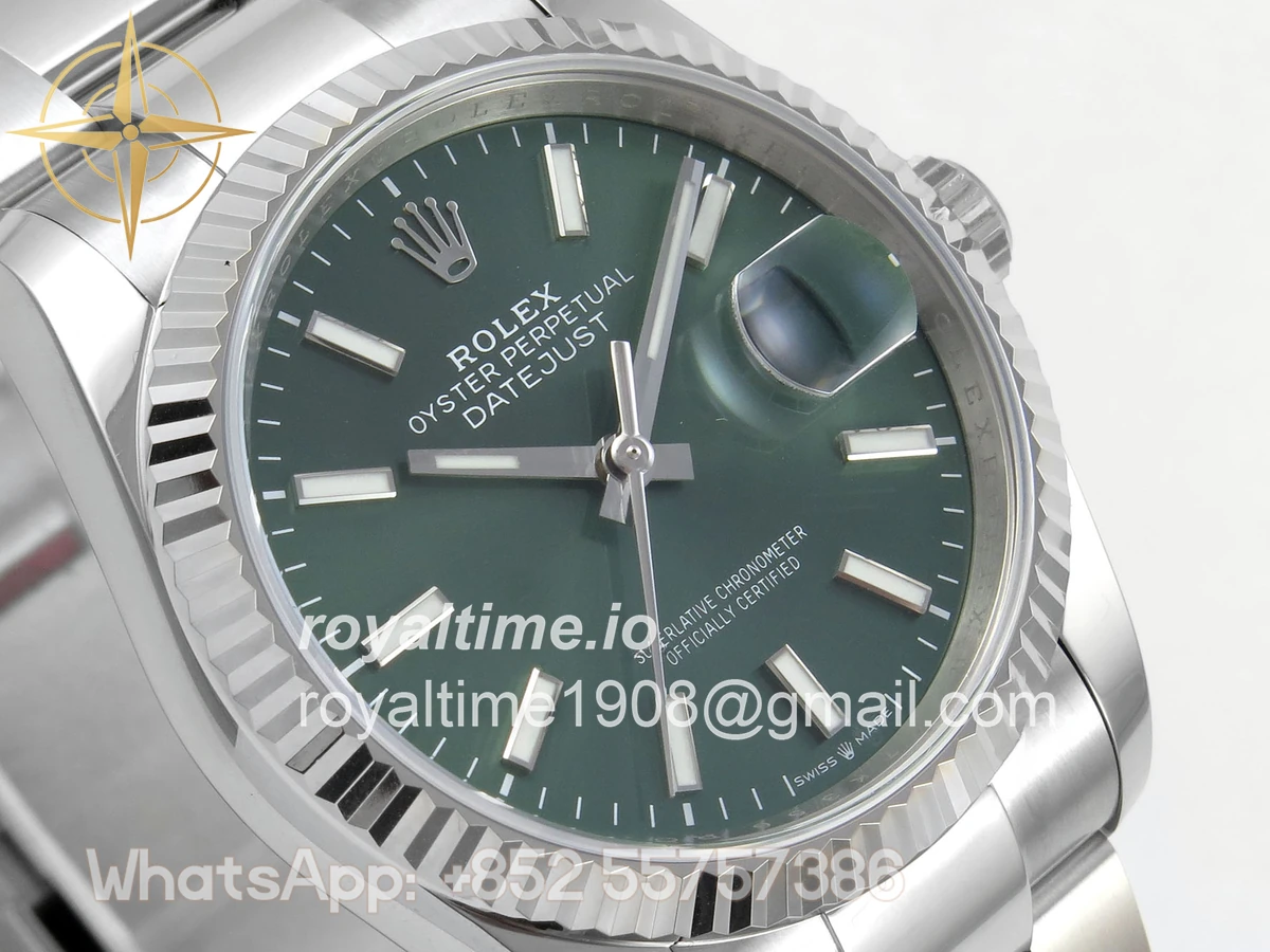 Rolex DateJust 36 SS 126234 ARF Green Stick Dial on Oyster Bracelet DD3235 - Image 4
