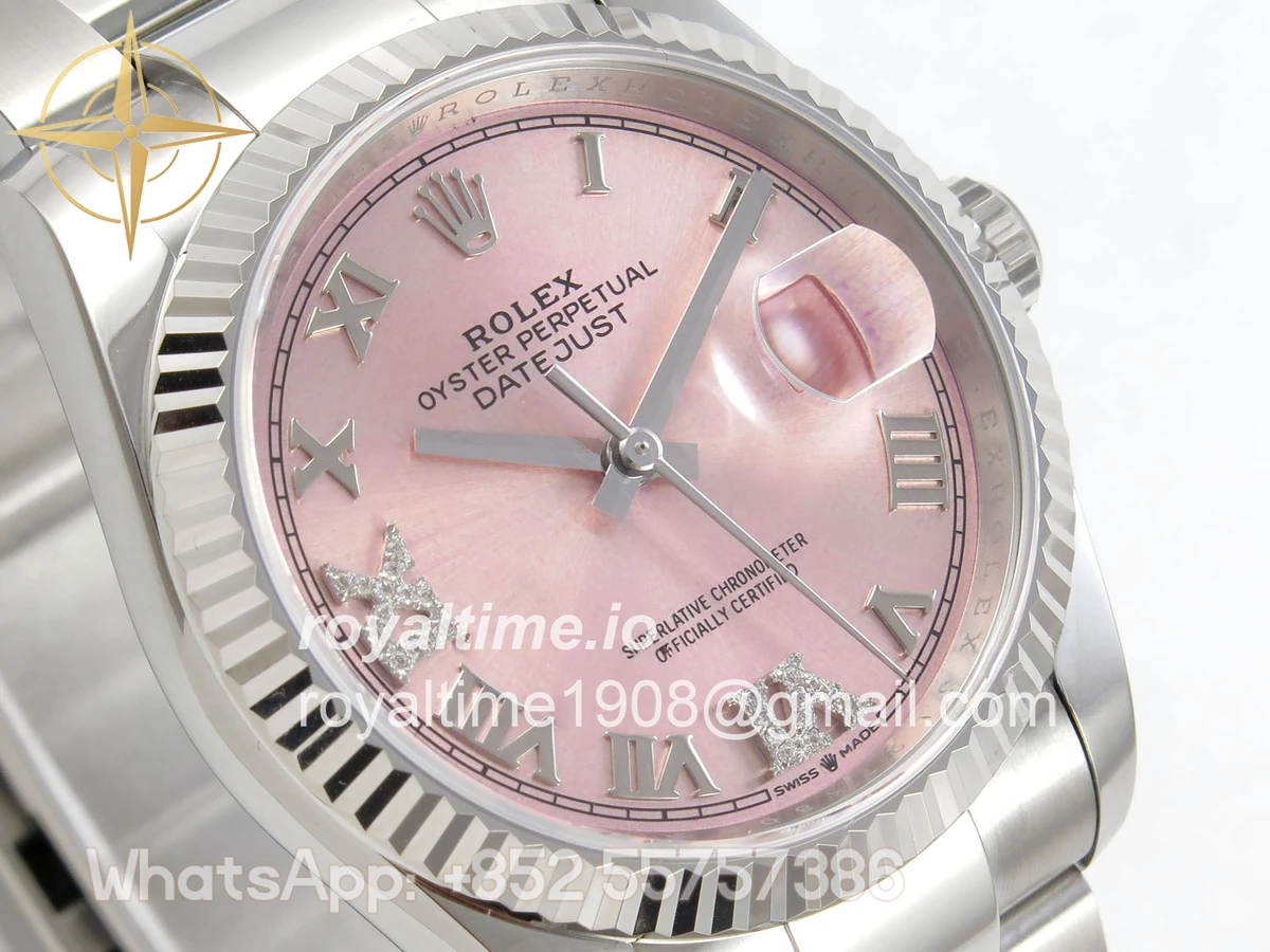 Rolex DateJust 36 SS 126234 ARF Pink Roman Dial on Oyster Bracelet DD3235 - Image 4