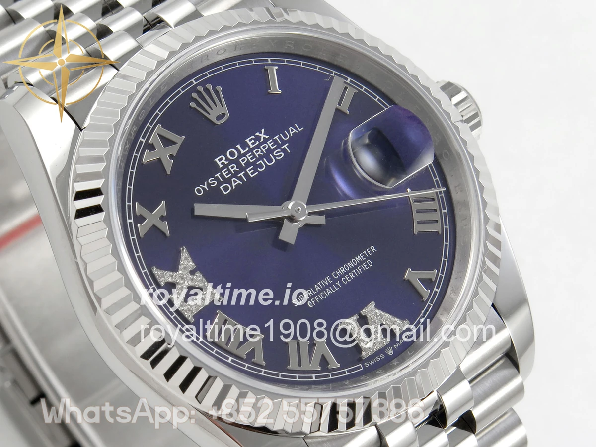 Rolex DateJust 36 SS 126234 ARF Purple Diamond Roman Dial on Jubilee Bracelet DD3235 - Image 4