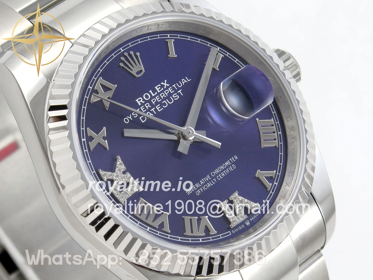 Rolex DateJust 36 SS 126234 ARF Purple Diamond Roman Dial on Oyster Bracelet DD3235 - Image 4