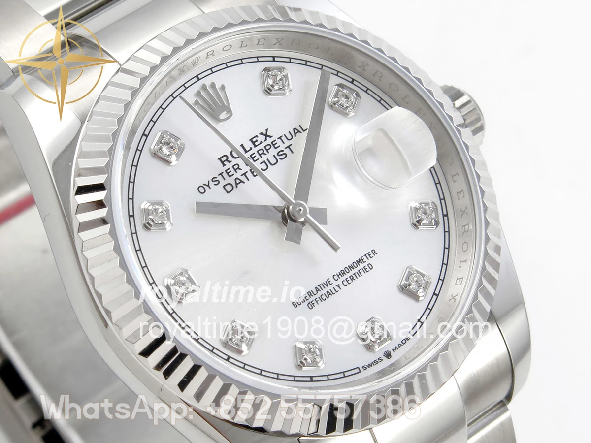 Rolex DateJust 36 SS 126234 ARF Silver Diamonds Dial on Oyster Bracelet DD3235 - Image 4