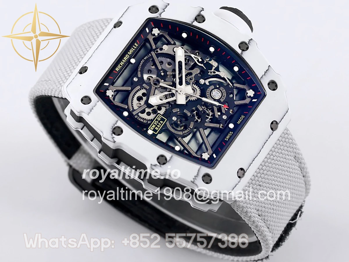 Richard Mille RM 035-01 Rafael Nadal White NTPT on White Nylon Strap - Image 4