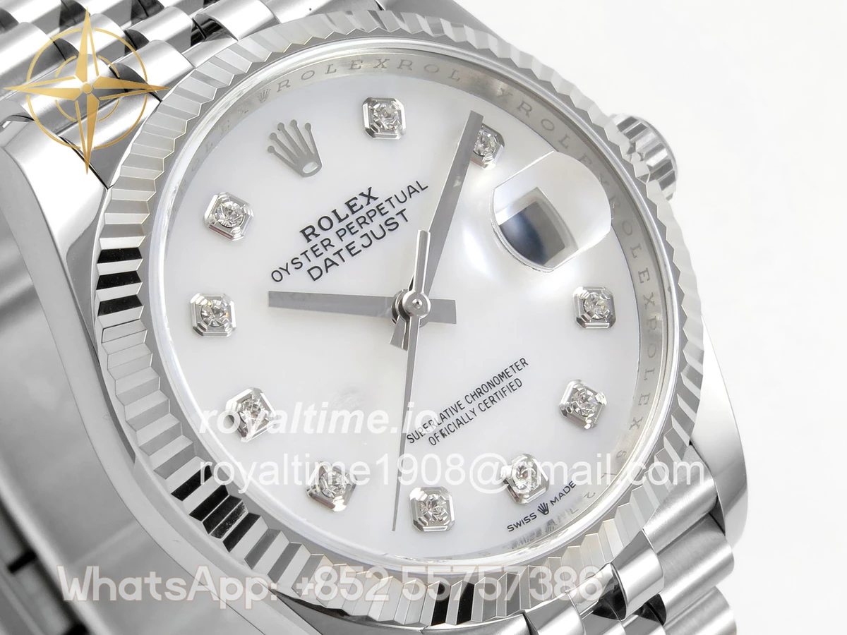 Rolex DateJust 36 SS 126234 ARF White MOP Diamonds Dial on Jubilee Bracelet DD3235 - Image 4