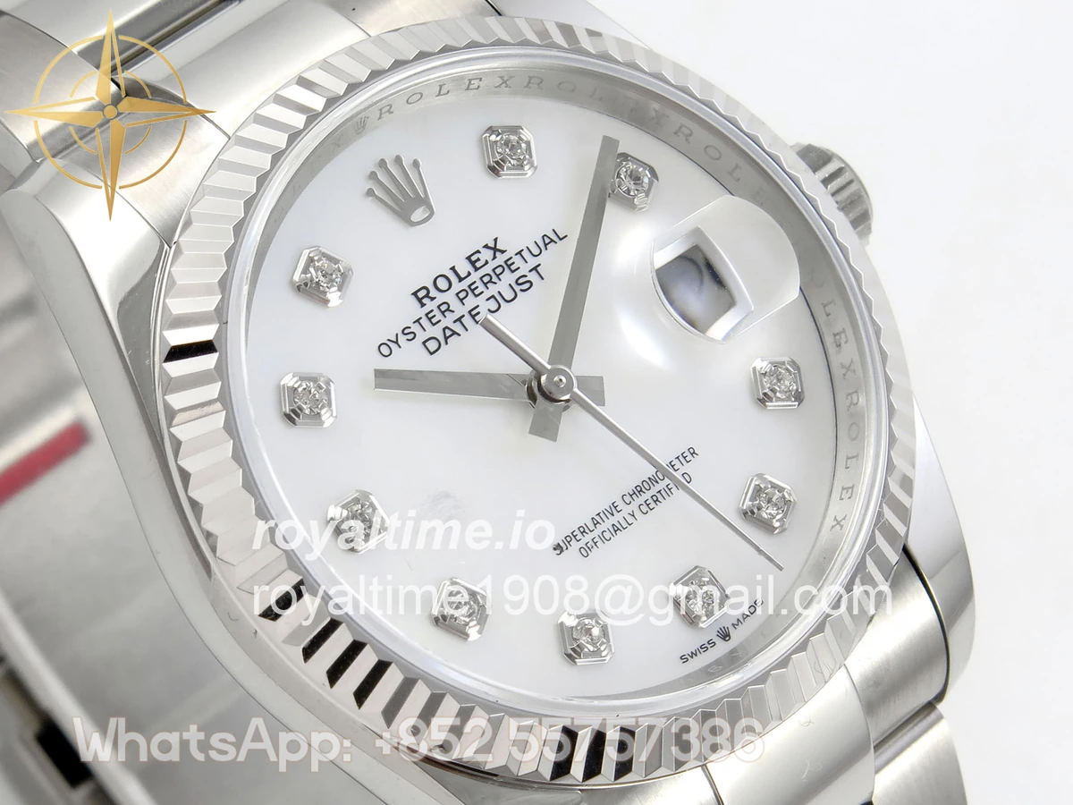 Rolex DateJust 36 SS 126234 ARF White MOP Diamonds Dial on Oyster Bracelet DD3235 - Image 4