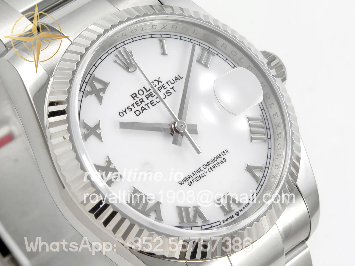 Rolex DateJust 36 SS 126234 ARF White Roman Dial on Oyster Bracelet DD3235 - Image 4