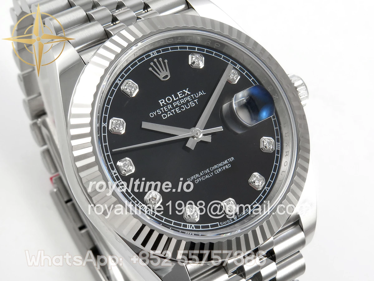 Rolex DateJust 41 126334 904L SS SCF Black Diamonds Dial on Jubilee Bracelet VR3235 - Image 4
