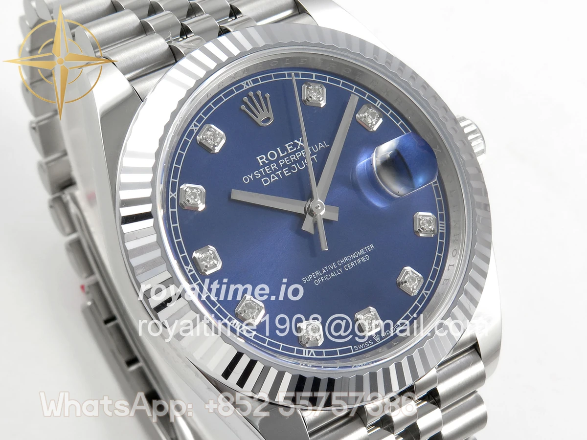 Rolex DateJust 41 126334 904L SS SCF Blue Diamonds Dial on Jubilee Bracelet VR3235 - Image 4