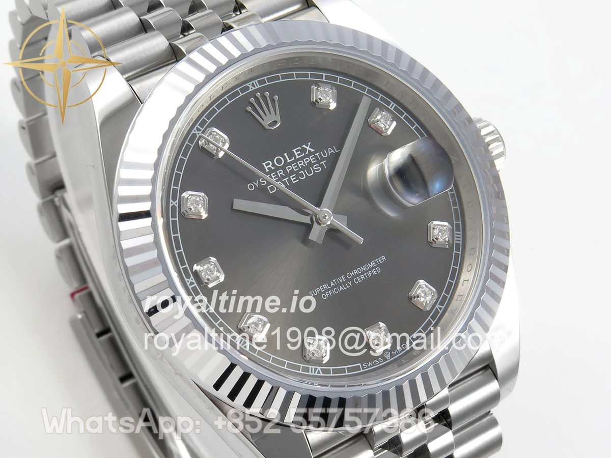 Rolex DateJust 41 126334 904L SS SCF Gray Diamonds Dial on Jubilee Bracelet VR3235 - Image 4