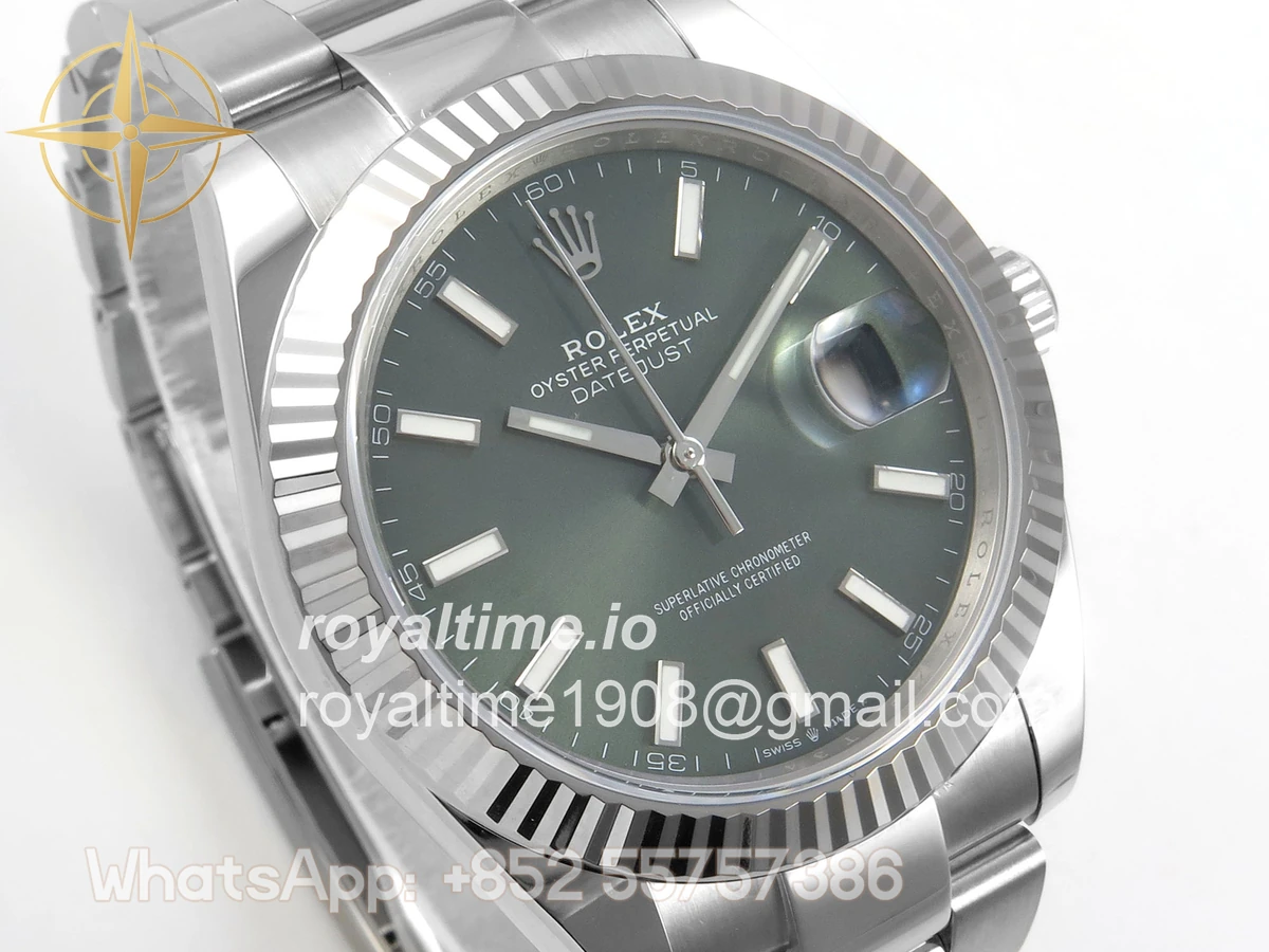 Rolex DateJust 41 126334 904L SS SCF Green Dial on Oyster Bracelet VR3235 - Image 4